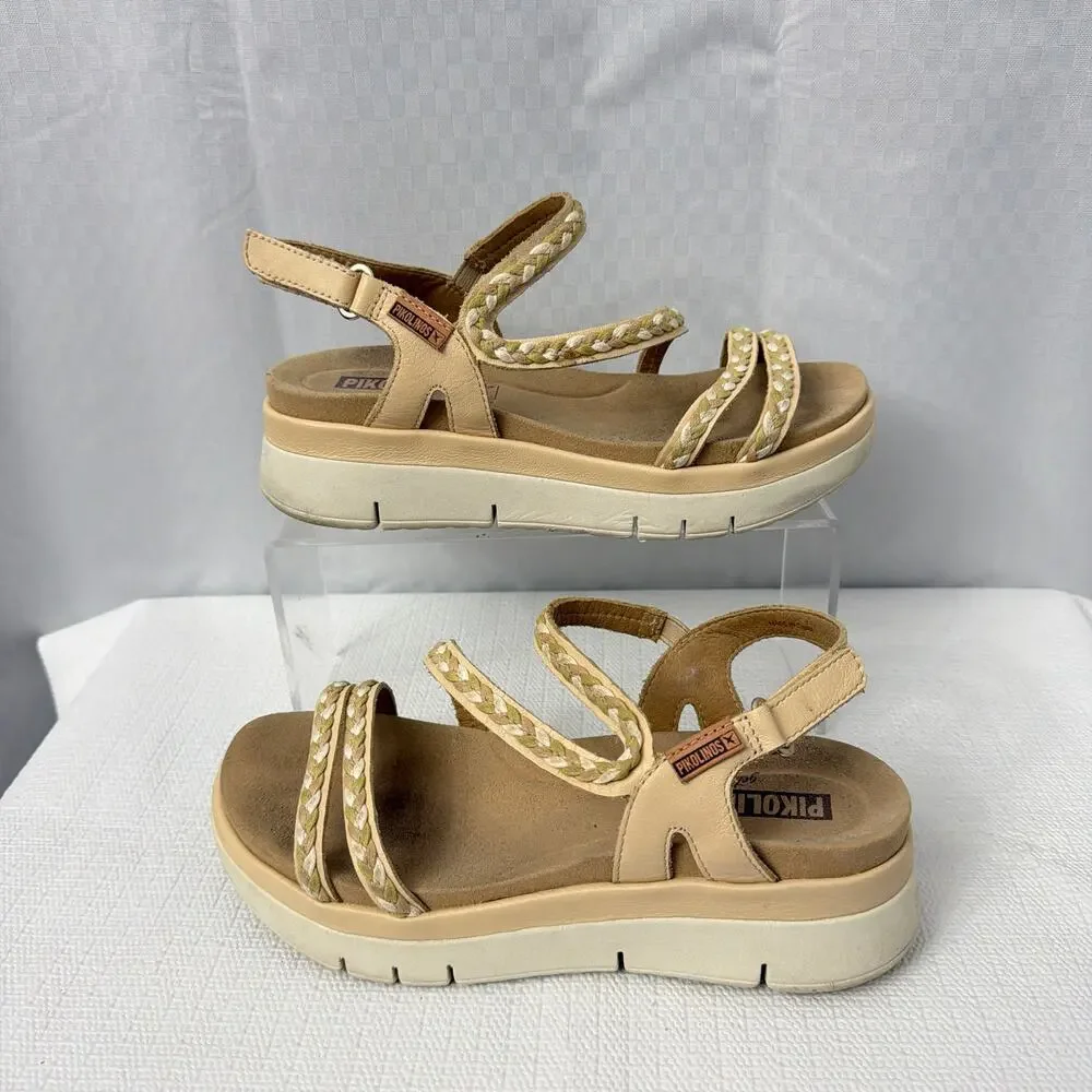 Pikolinos Palma Sandals Womens 7 Braided Strappy Platform Ankle Strap Comfort - Picture 9 of 13